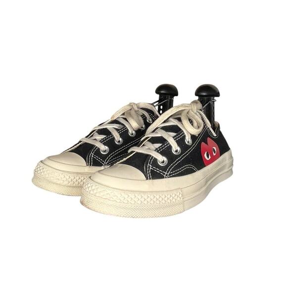 ***SOLD*** Converse x Comme des Garçons Play One Heart Black Chuck Sneakers W6 - Picture 2 of 6